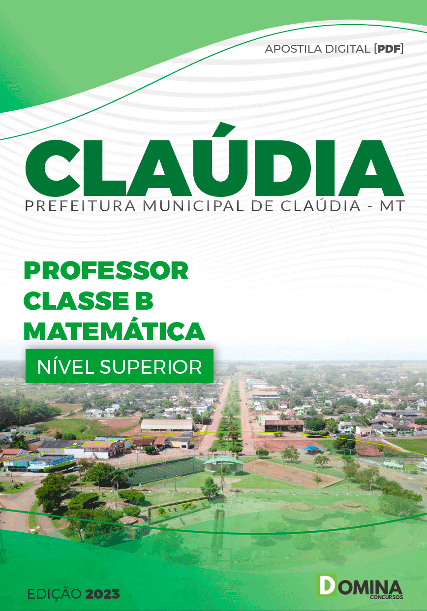 Apostila Pref Cláudia MT 2023 Professor Matemática
