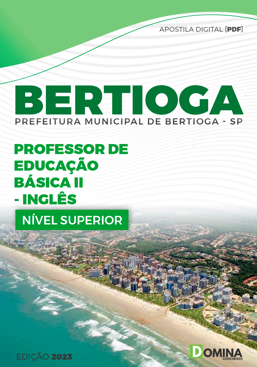 Apostila Pref Bertioga SP 2023 Professor Educação Básica II Inglês