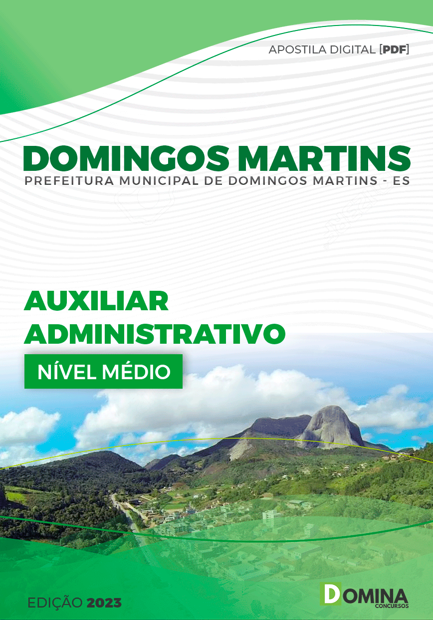 Apostila Pref Domingos Martins ES 2023 Auxiliar Administrativo