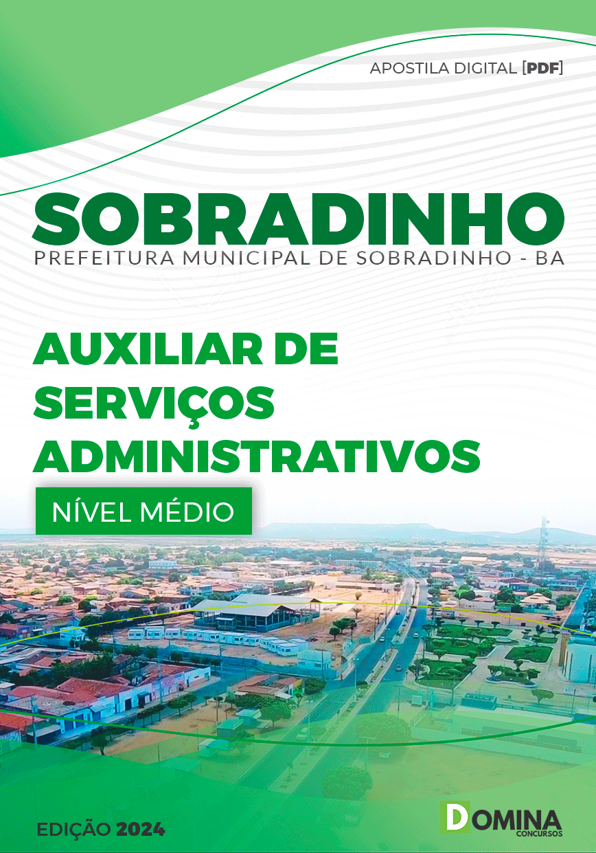 Apostila Pref Sobradinho BA 2023 Auxiliar Serviços Administrativo