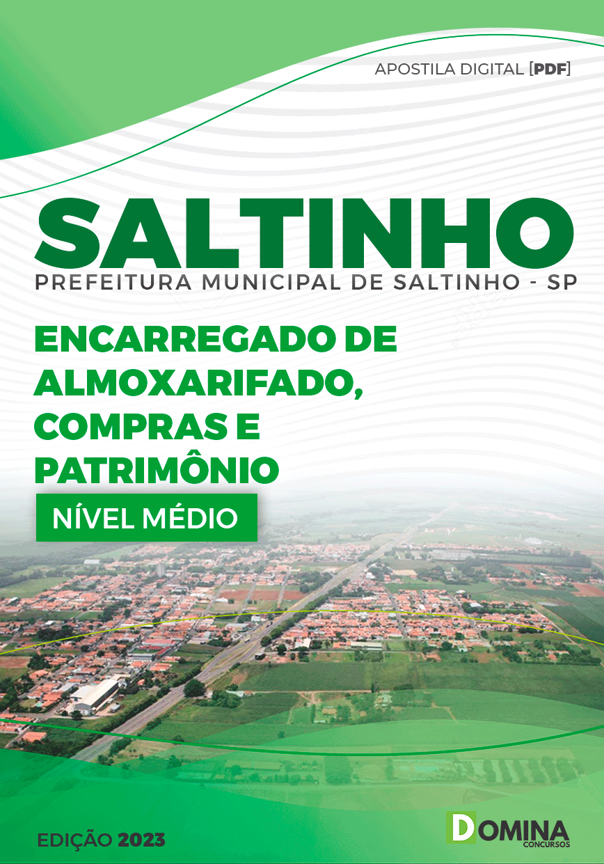Apostila Concurso Pref Saltinho SP 2023 Encarregado Almoxarifado