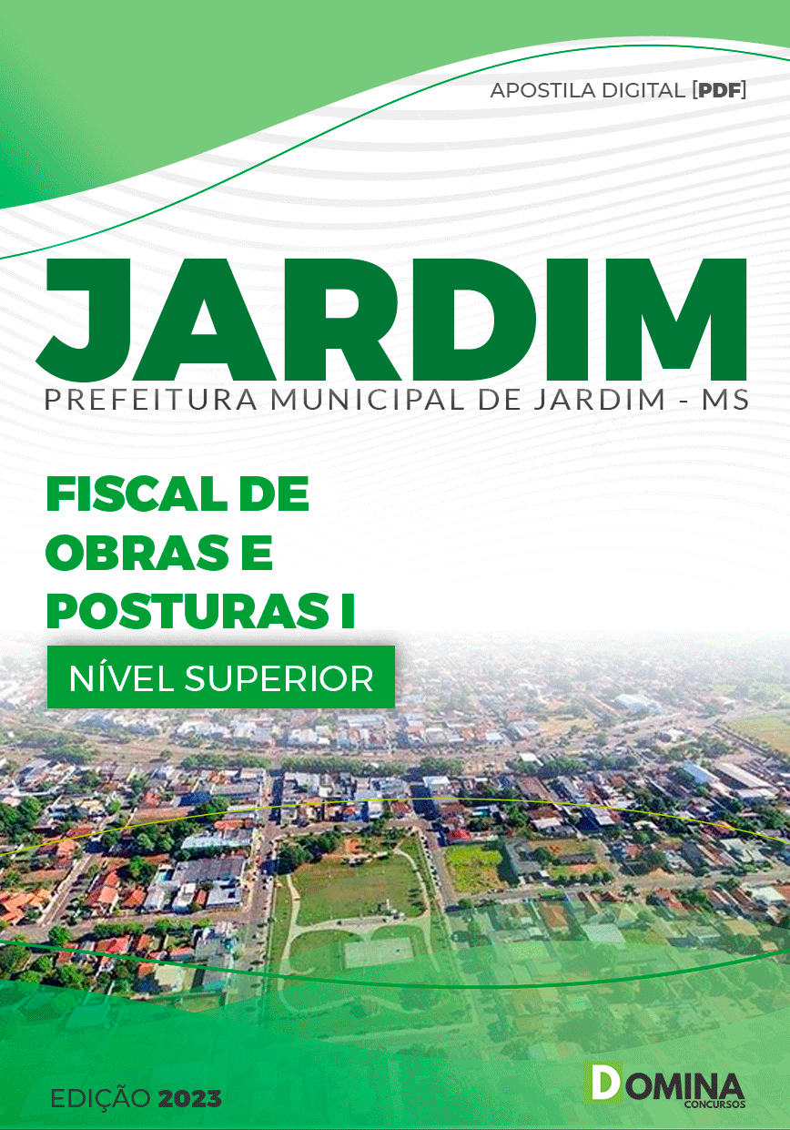 Apostila Concurso JARDIM MS 2023 Fiscal Obras Posturas