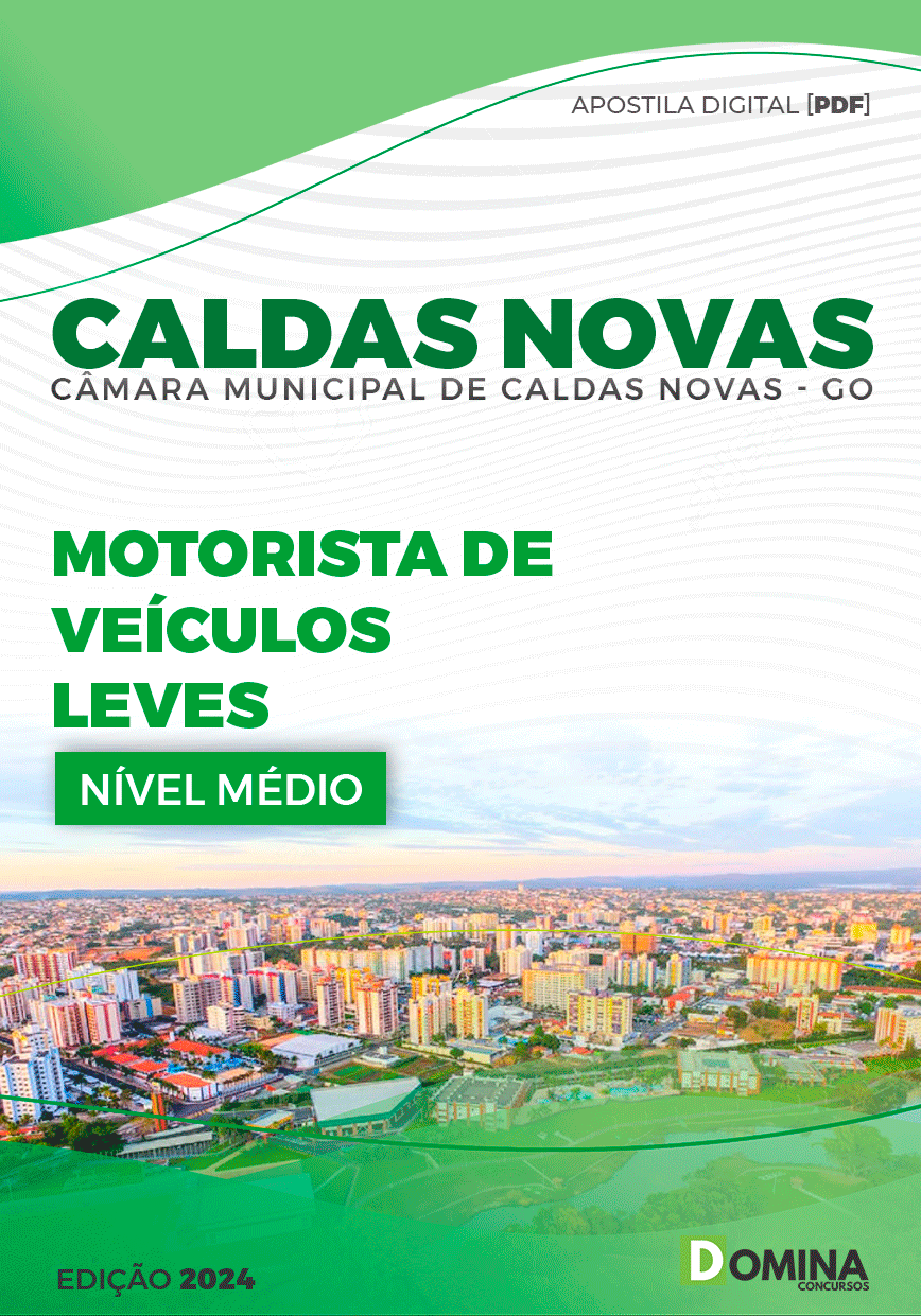 Apostila Câmara Caldas Novas GO 2023 Motorista Veículos Leves
