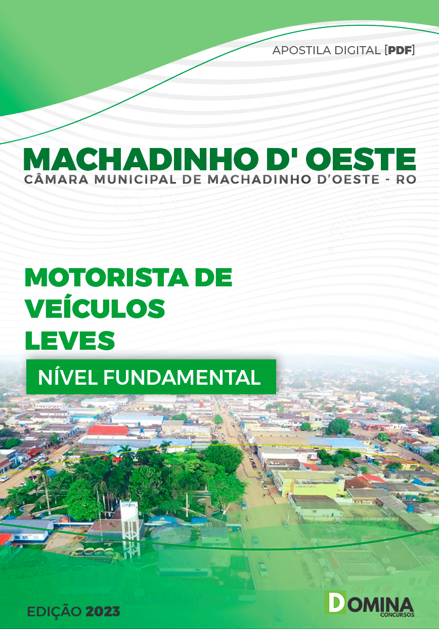 Apostila Câmara Machadinho D’Oeste RO 2023 Motorista Veículos Leves