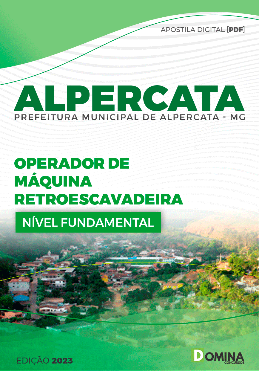 Apostila Pref Alpercata MG 2023 Operador Máquinas Retroescavadeira