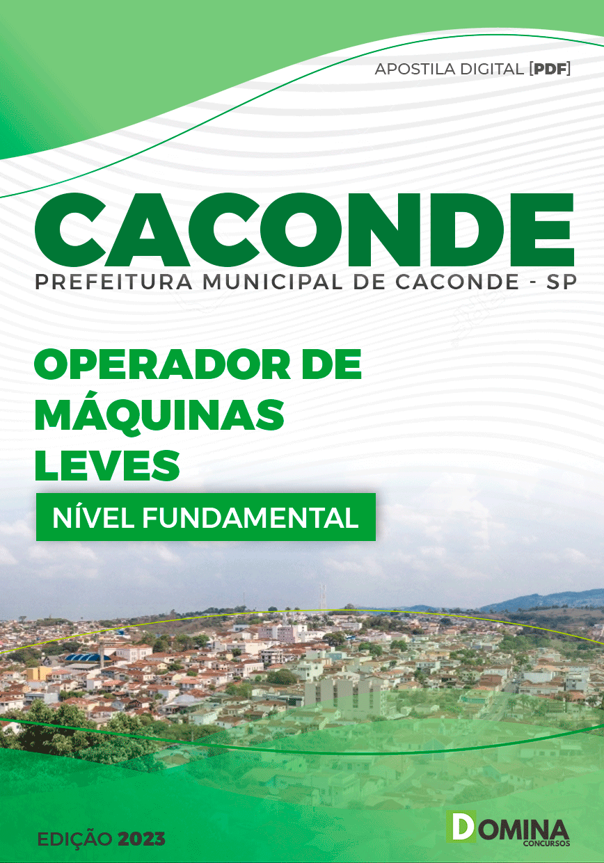 Apostila Concurso Pref Caconde SP 2023 Operador Máquinas Leves