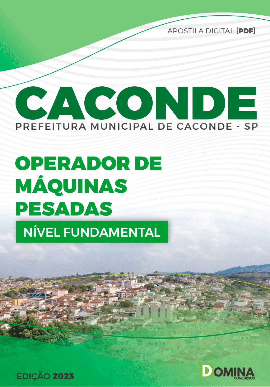 Apostila Concurso Pref Caconde SP 2023 Operador Máquinas Pesadas