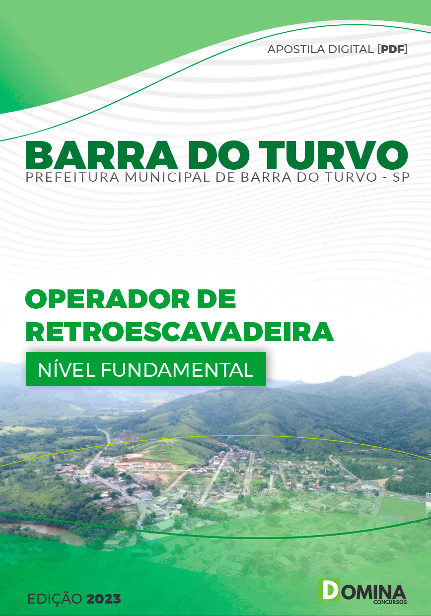 Apostila Pref Barra do Turvo SP 2023 Operador Escavadeira Hidráulica