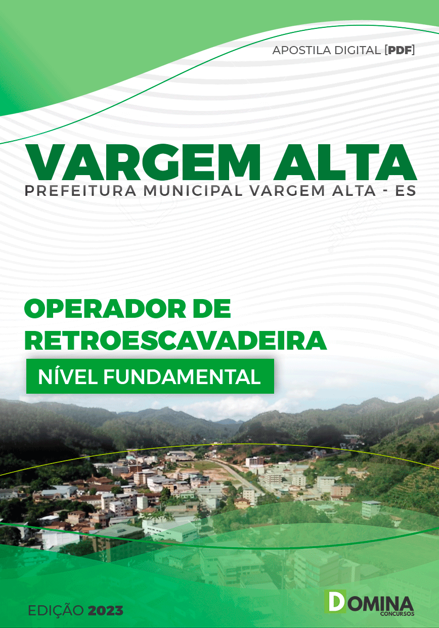 Apostila Pref Vargem Alta ES 2023 Operador de Retroescavadeira