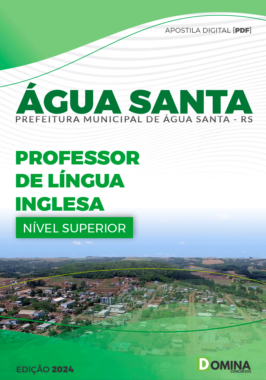 Apostila Pref Água Santa RS 2024 Professor de Inglês