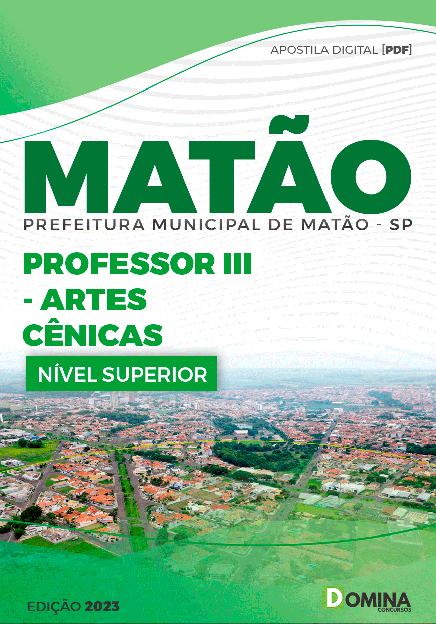 Apostila Pref Matão SP 2023 Professor III Arte Cênicas