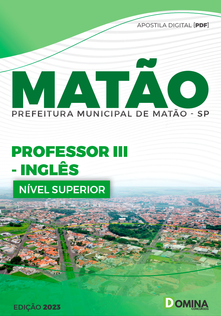 Apostila Pref Matão SP 2023 Professor III Inglês