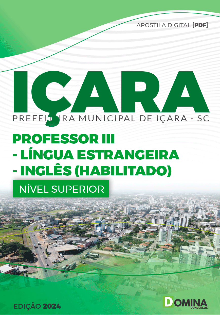 Apostila Pref Içara SC 2024 Professor de Inglês Habilitado