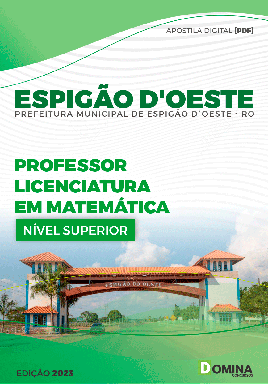 Apostila Pref Espigão D’oeste RO 2023 Professor Matemática