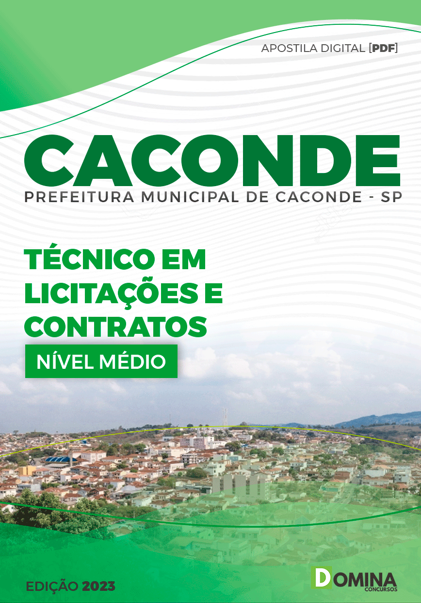 Apostila Pref Caconde SP 2023 Técnico Licitações Contratos