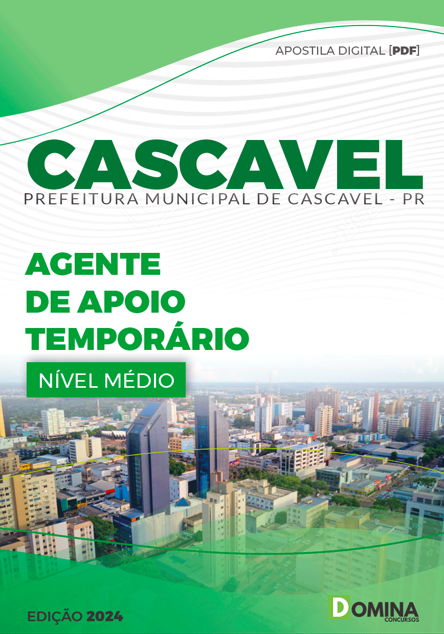 Apostila Pref Cascavel PR 2024 Agente Apoio Temporário