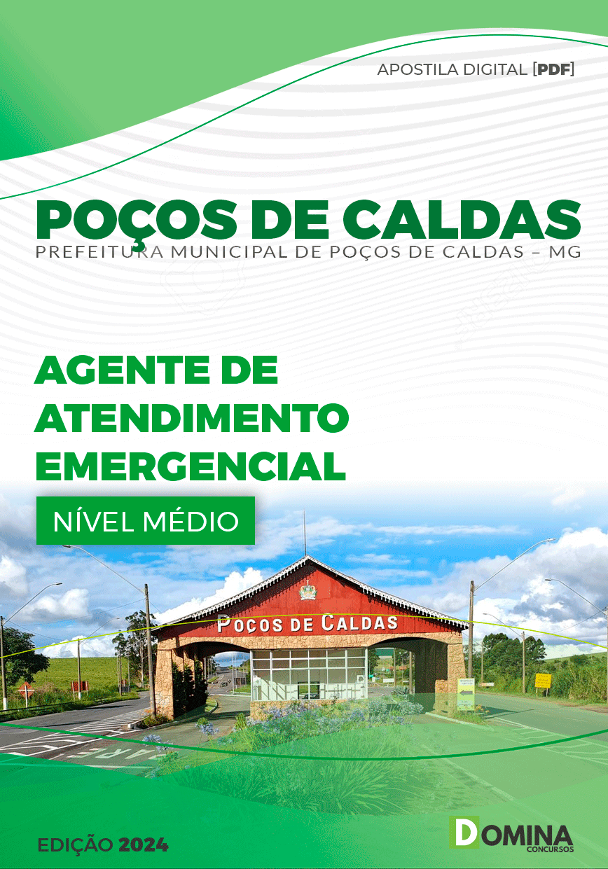 Apostila Pref Poços de Caldas MG 2024 Agente Atendimento Emergencial