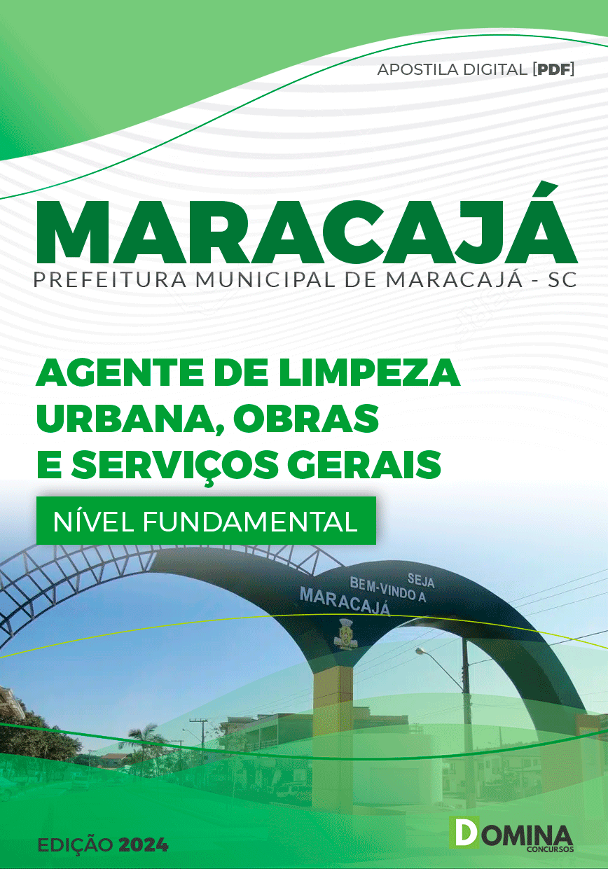 Apostila Concurso Pref Maracajá SC 2024 Agente Limpeza Urbana
