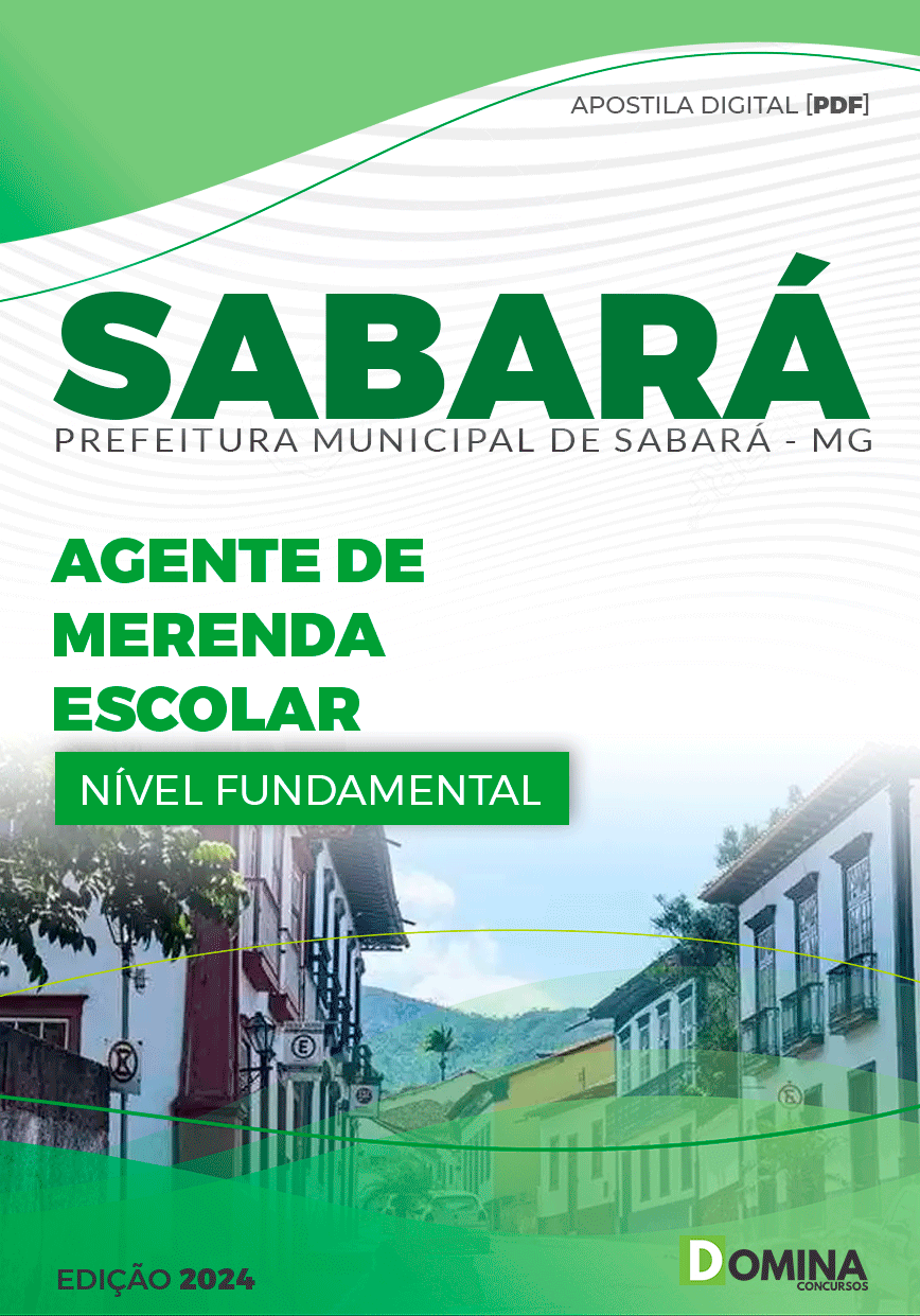 Apostila Concurso Pref Sabará MG 2024 Agente Merenda Escolar