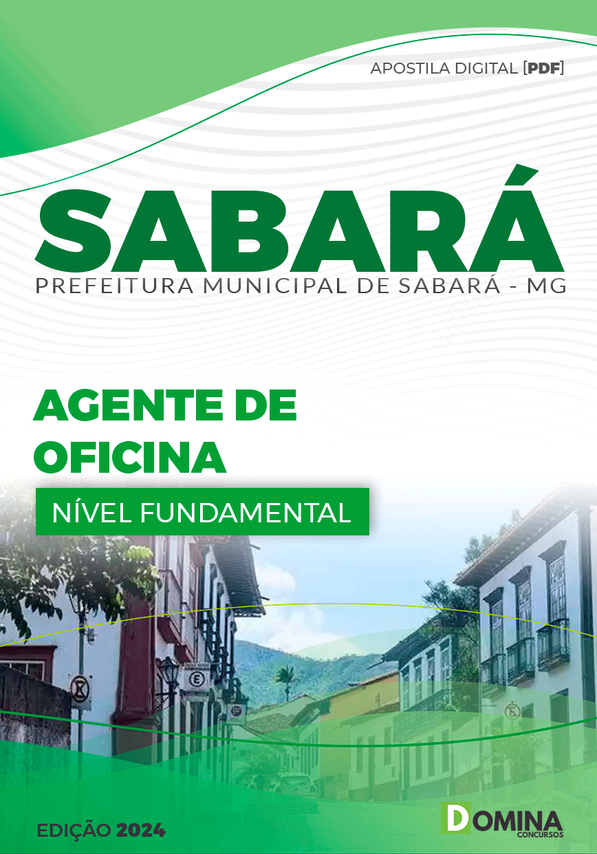 Apostila Concurso Pref Sabará MG 2024 Agente Oficinal
