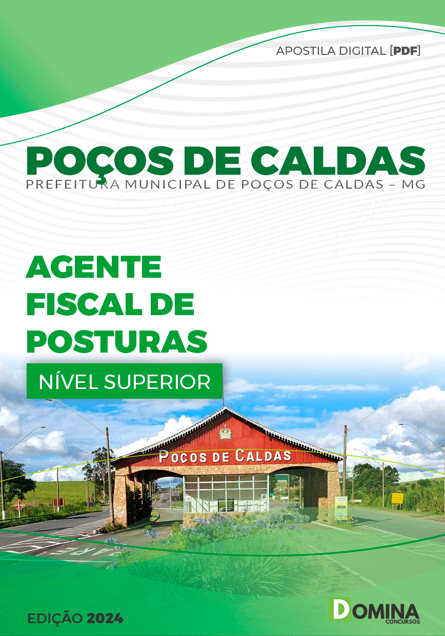 Apostila Pref Poços de Caldas MG 2024 Agente Fiscal Posturas