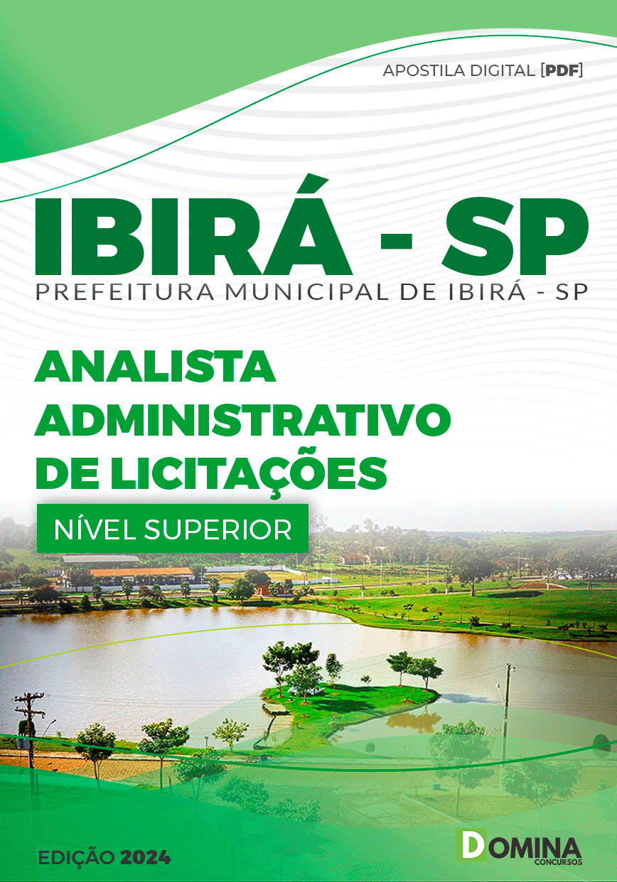 Apostila Pref Ibirá SP 2024 Analista Administrativo de Licitações