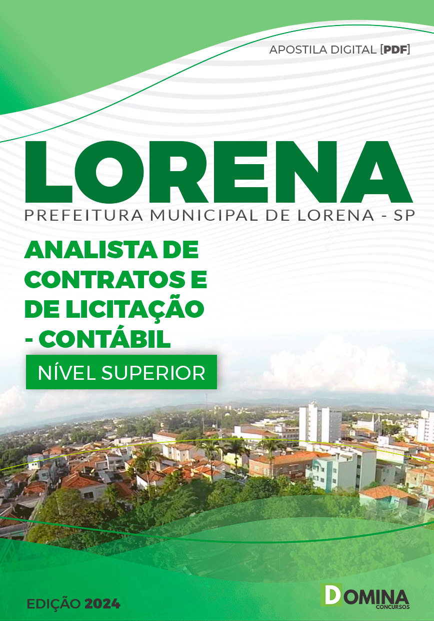 Apostila Pref Lorena SP 2024 Analista de Contratos Contábil