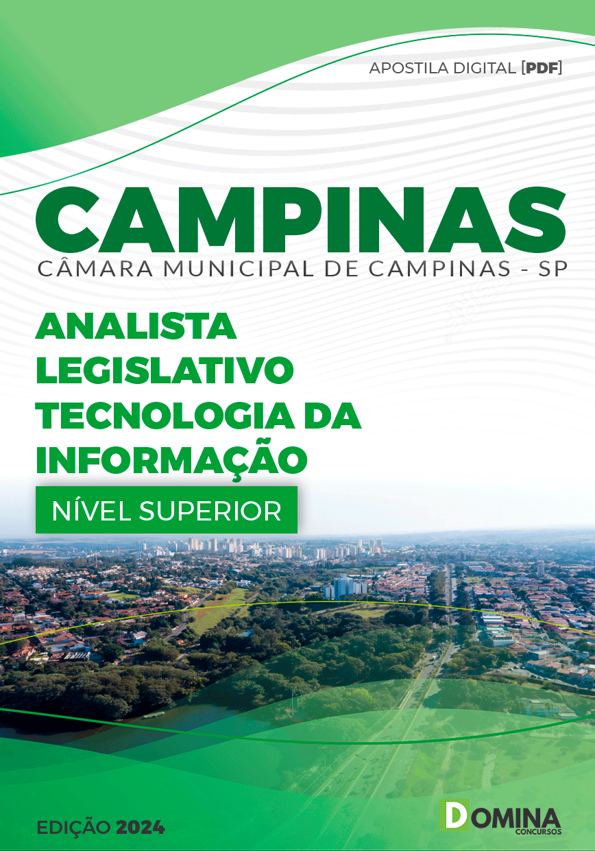 Apostila Câmara Campinas SP 2024 Analista Legislativo TI