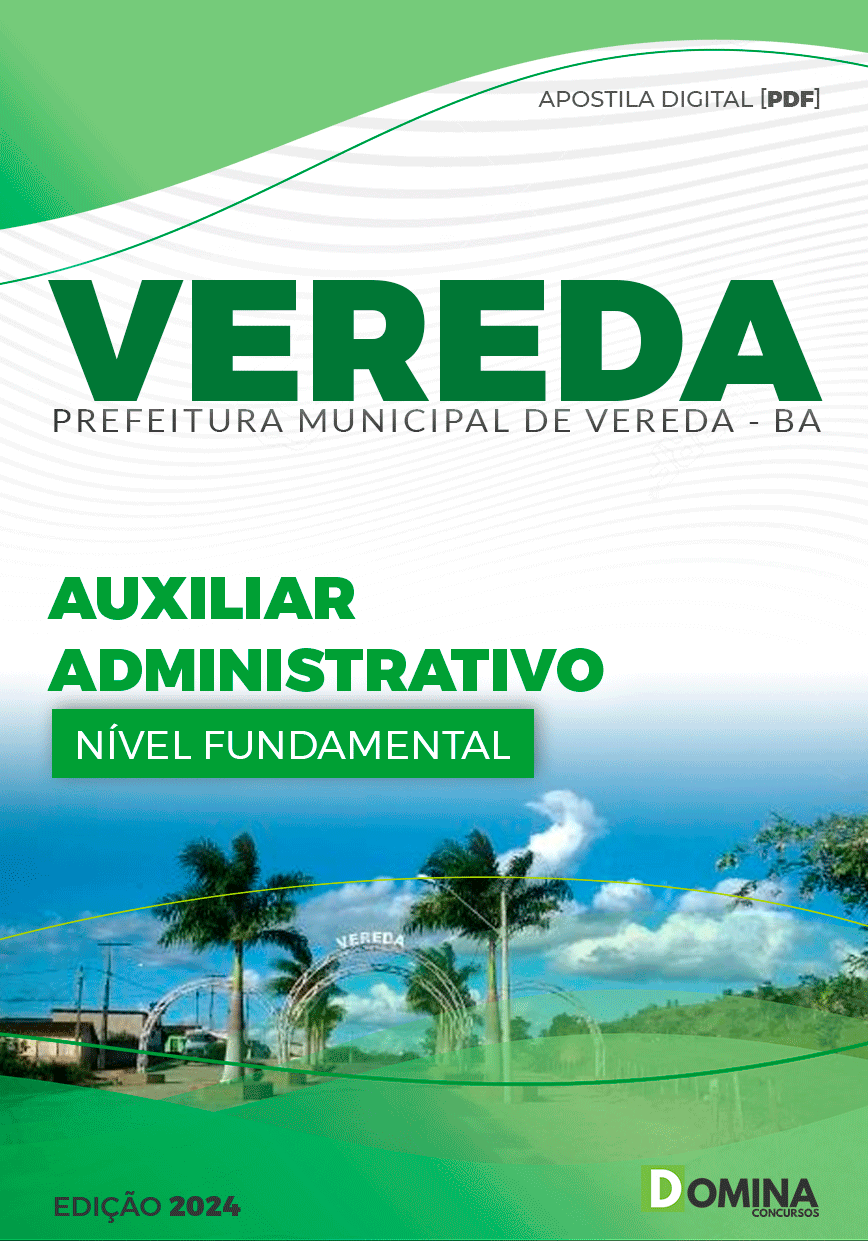 Apostila Concurso Pref Vereda BA 2024 Auxiliar Administrativo