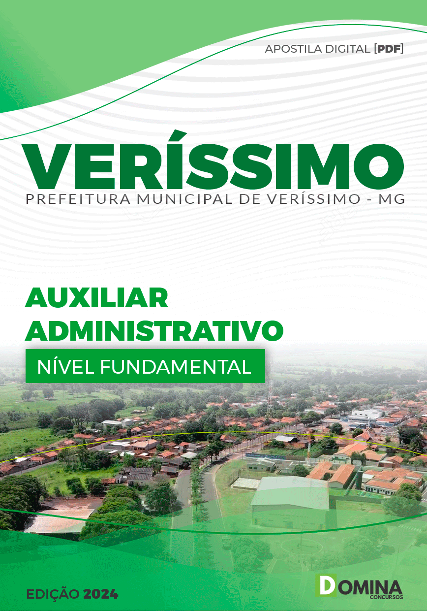Apostila Pref Veríssimo MG 2024 Auxiliar Administrativo