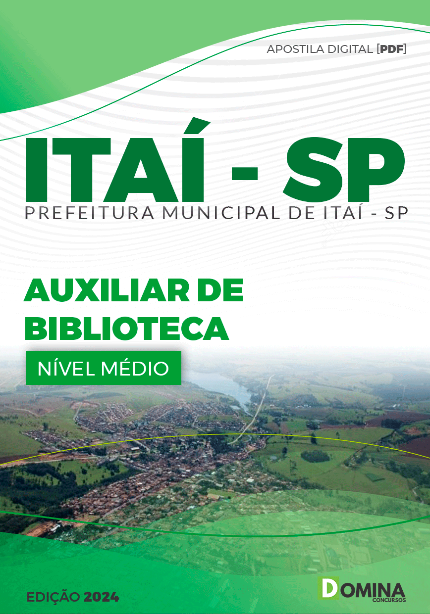 Apostila Pref Itaí SP 2024 Auxiliar de Biblioteca
