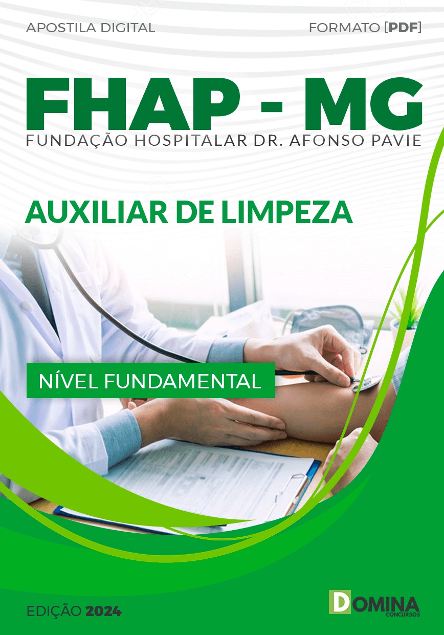 Apostila Concurso FHAP MG 2024 Auxiliar Limpeza