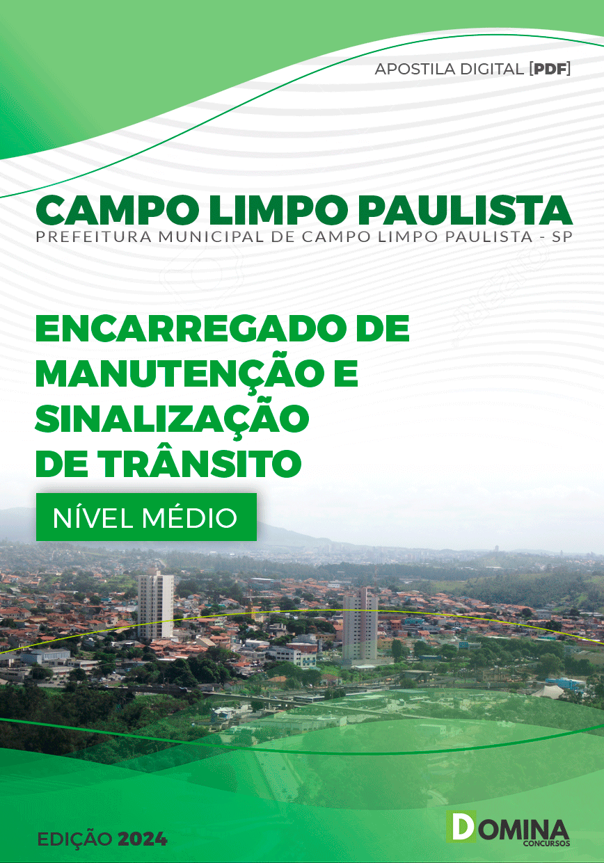 Apostila Pref Campo Limpo Paulista SP 2024 Encarregado Manutenção