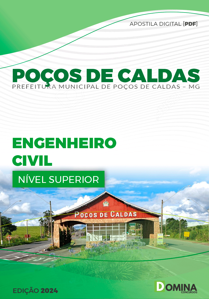 Apostila Pref Poços de Caldas MG 2024 Engenheiro Civil