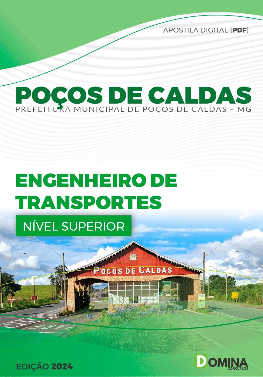 Apostila Pref Poços de Caldas MG 2024 Engenheiro Transportes