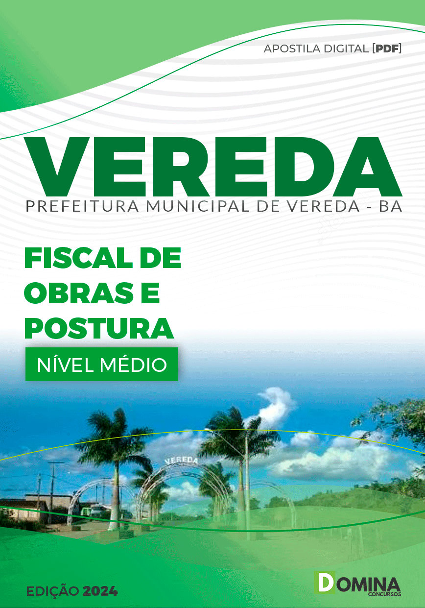 Apostila Concurso Pref Vereda BA 2024 Fiscal Obras Posturas