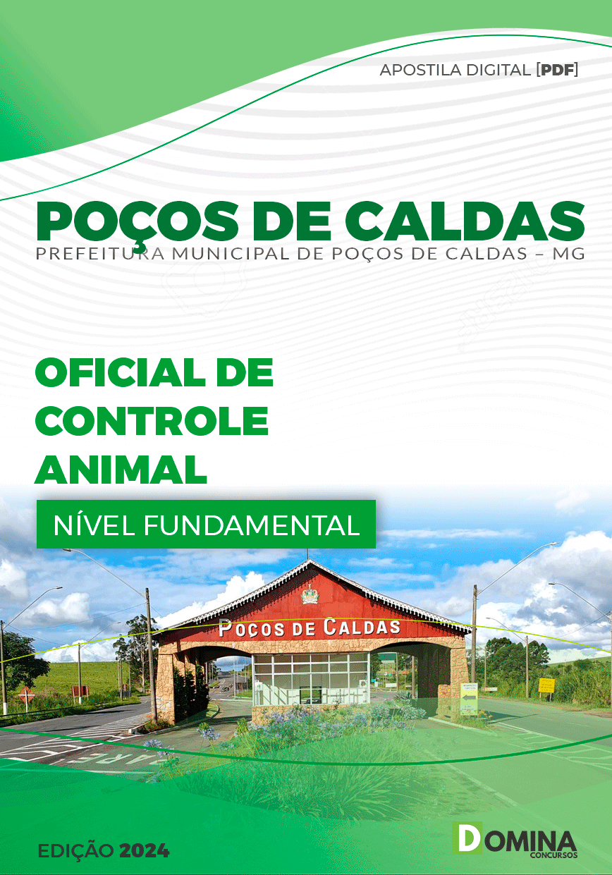 Apostila Pref Poços de Caldas MG 2024 Oficial Controle Animal