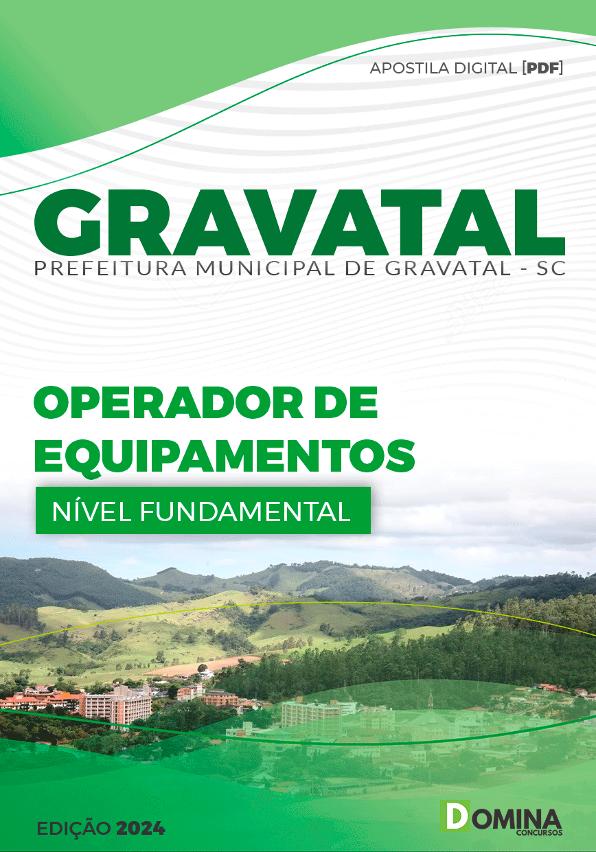 Apostila Concurso Pref Gravatal SC 2024 Operador Equipamentos