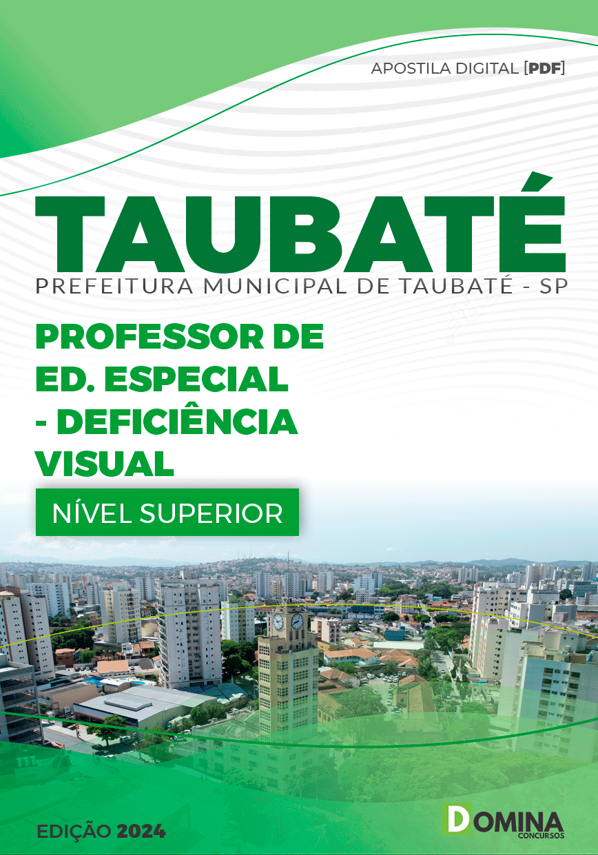 Apostila Pref Taubaté SP 2024 Professor de Deficiência Visual