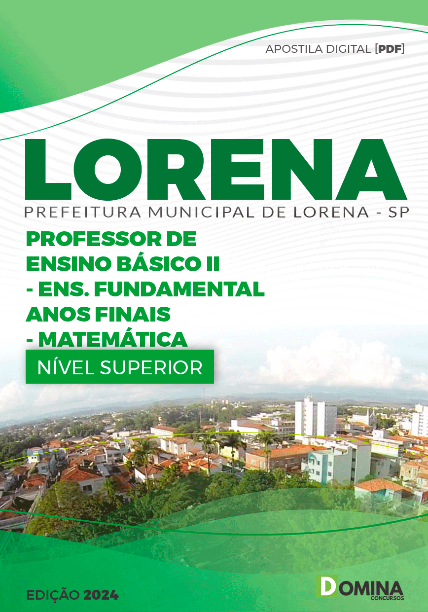 Apostila Pref Lorena SP 2024 Professor de Matemática