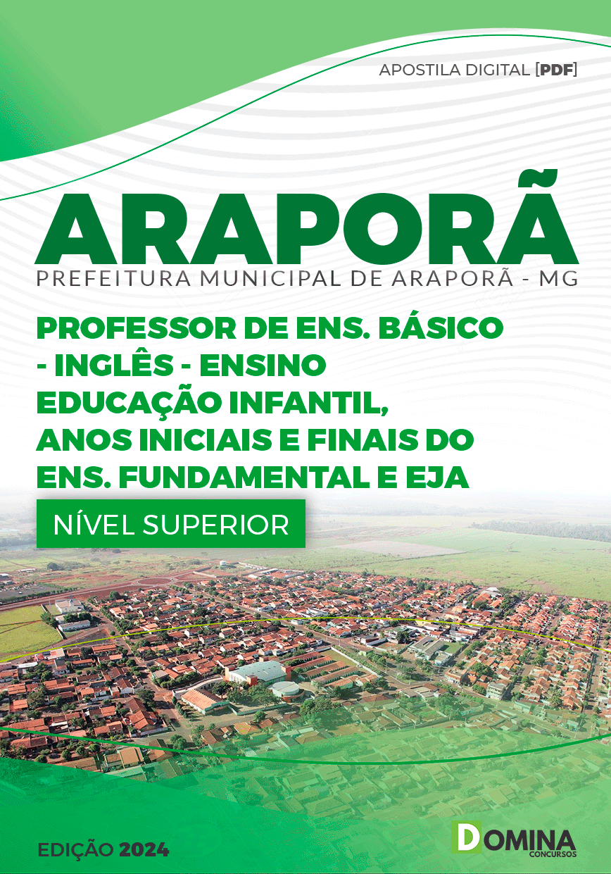 Apostila Pref Araporã MG 2024 Professor de Inglês