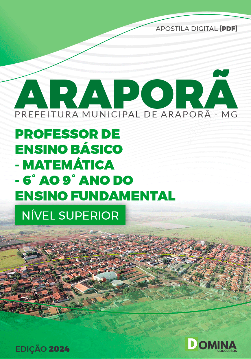 Apostila Pref Araporã MG 2024 Professor de Matemática