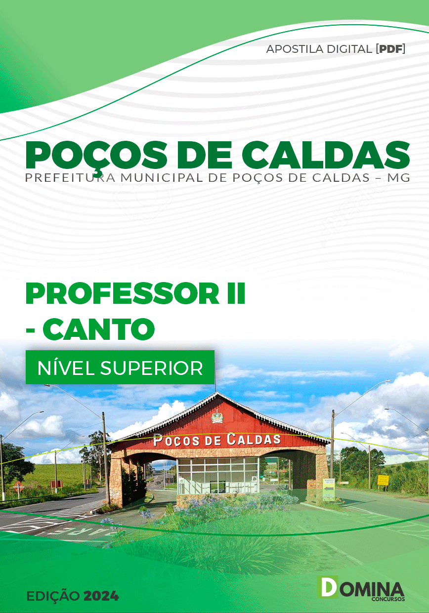 Apostila Pref Poços de Caldas MG 2024 Professor II Canto