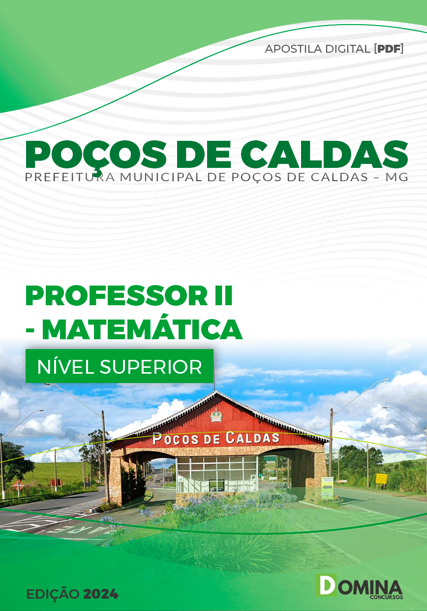 Apostila Pref Poços de Caldas MG 2024 Professor II Matemática