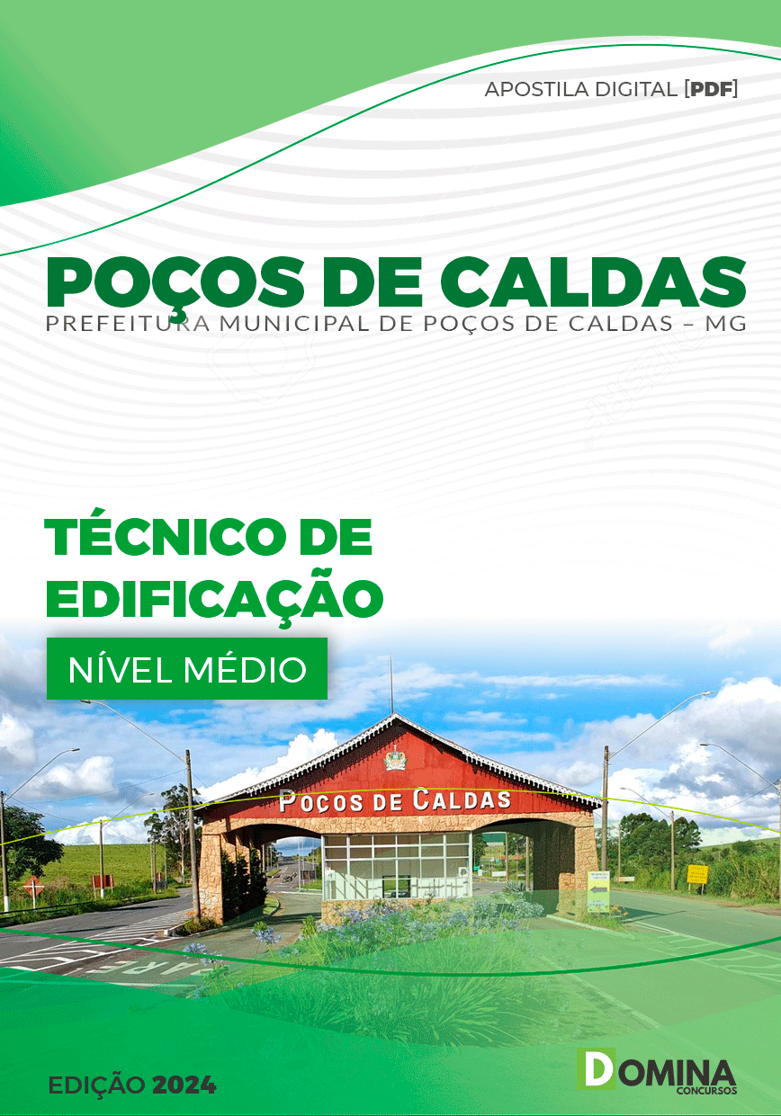 Apostila Pref Poços de Caldas MG 2024 Técnico Edificação