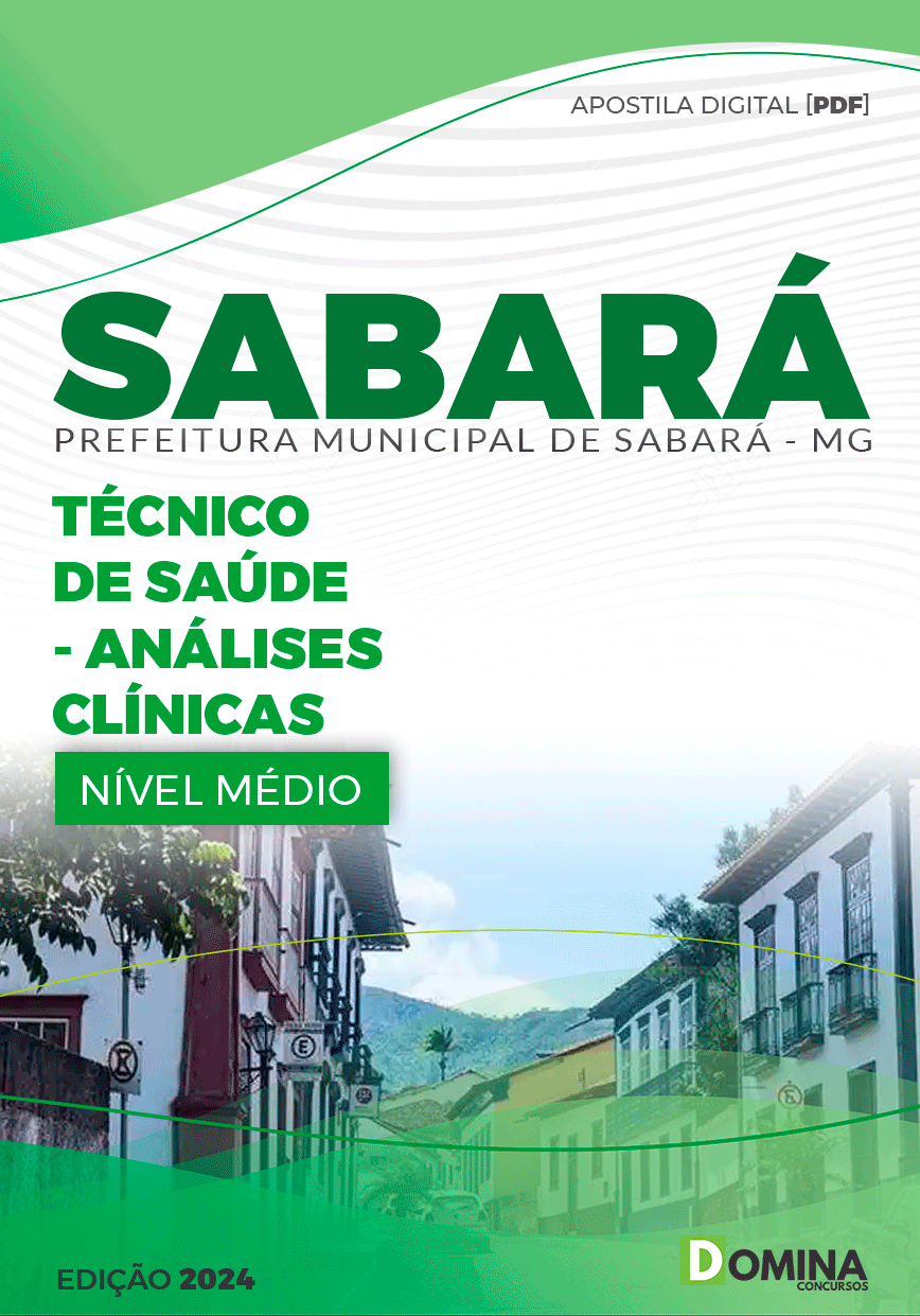 Apostila Pref Sabará MG 2024 Técnico Analises Clínicas