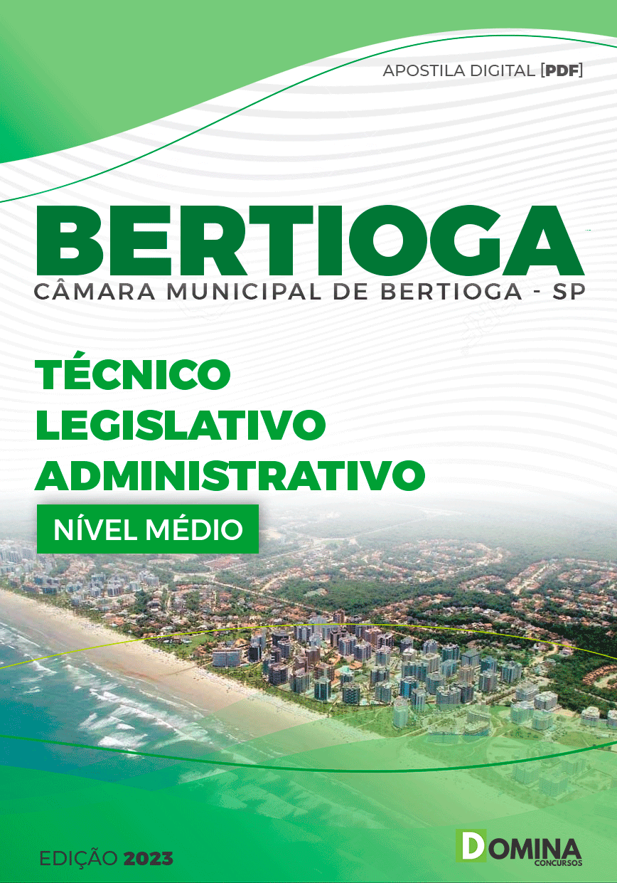 Apostila Câmara Bertioga SP 2024 Técnico Legislativo Administrativo