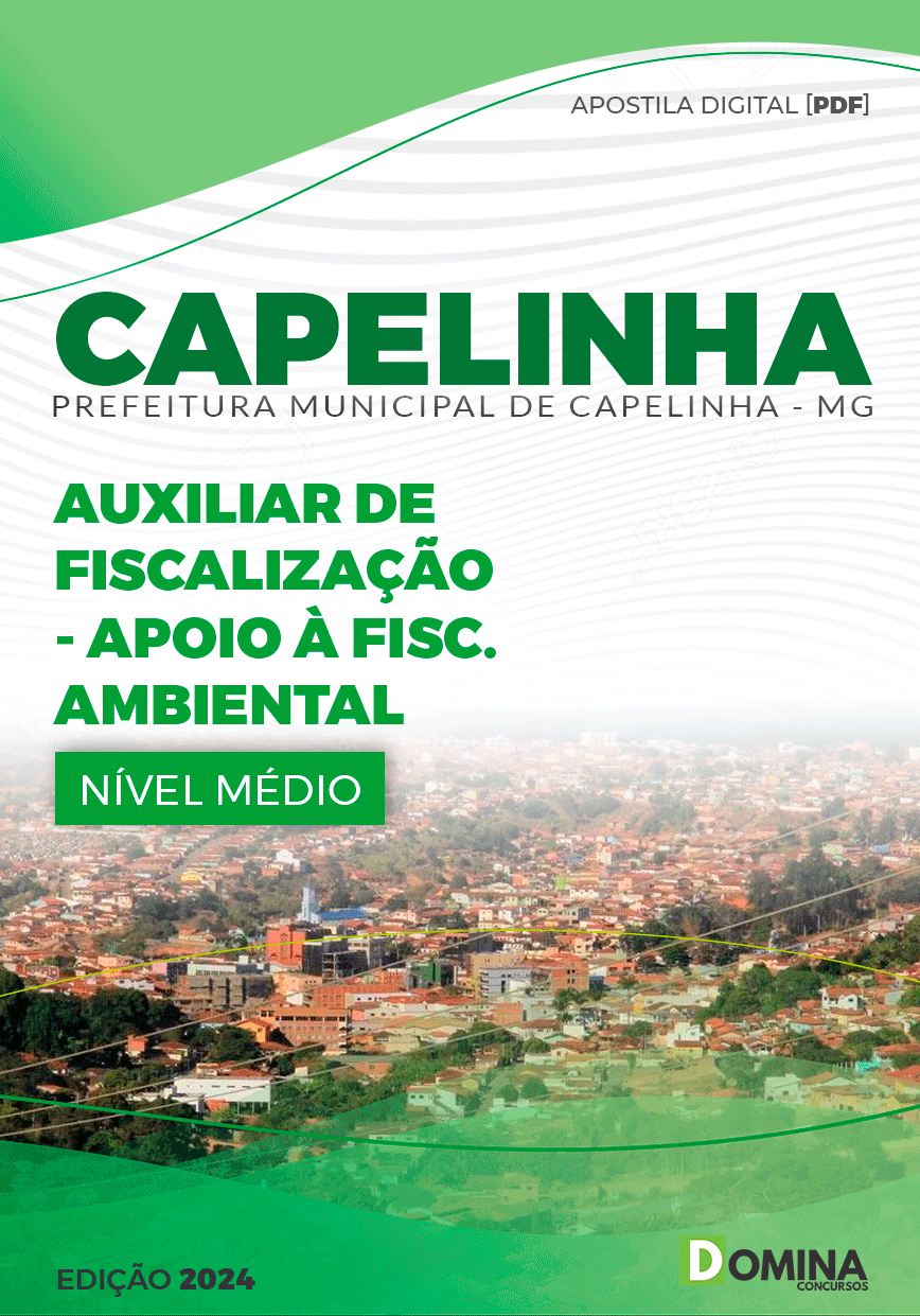 Apostila Pref Capelinha MG 2024 Auxiliar Fiscalização Sanitária