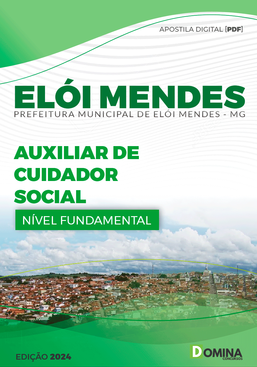 Apostila Pref Elói Mendes MG 2024 Auxiliar de Cuidador