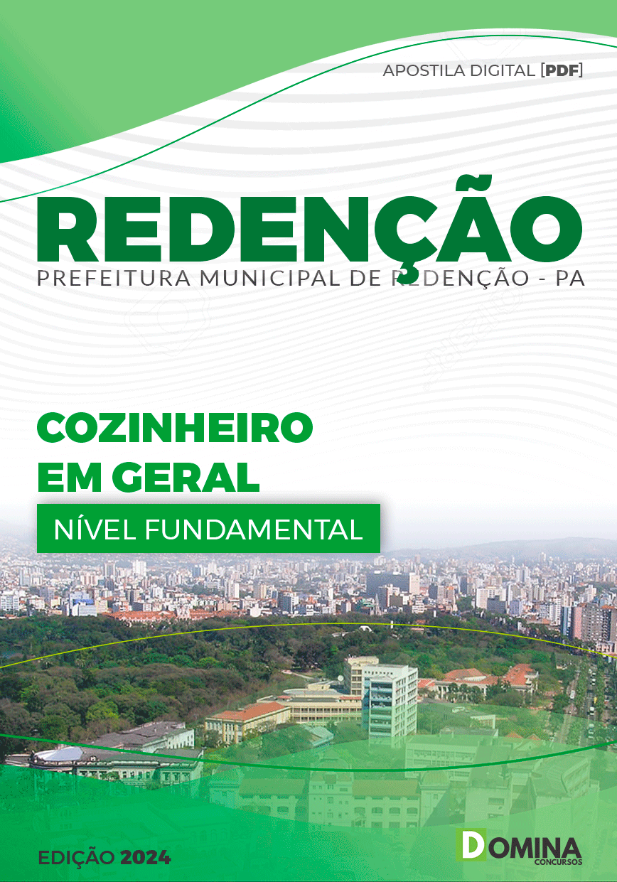 Apostila Pref Redenção PA 2024 Cozinheiro Geral